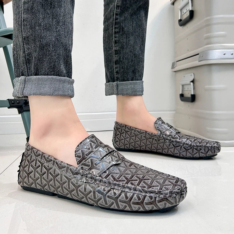 Mocassins Homme Cuir Fendu Slip-On | Orange, Or, Gris, Vert, Noir – CLEVI Paris