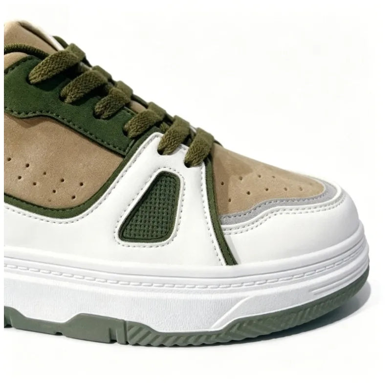 Sneakers Skate Cuir Color Block Homme Semelle Plateforme – CLEVI Paris