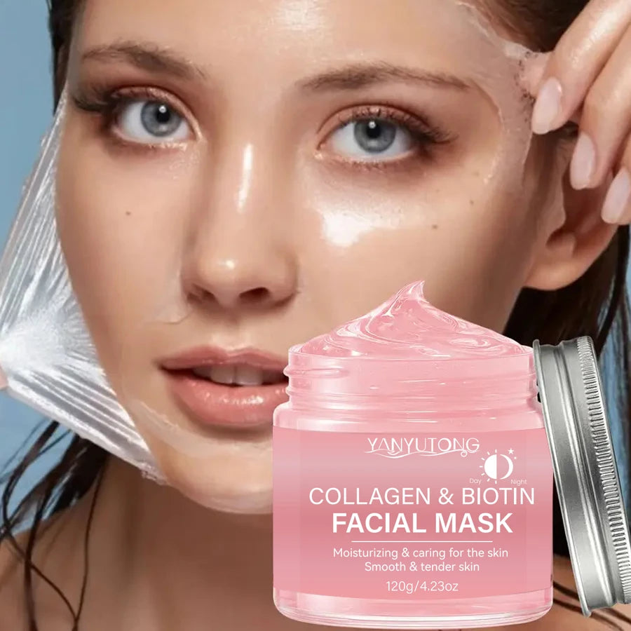 Masque Peel au Collagène & Biotine – Hydratation Profonde Jour & Nuit, Soin Éclatant