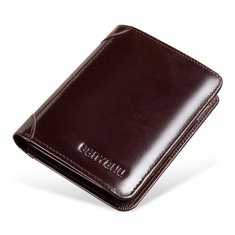 Portefeuille Court Homme Cuir Véritable Anti-RFID Multifonction 8 Coloris – CLEVI Paris