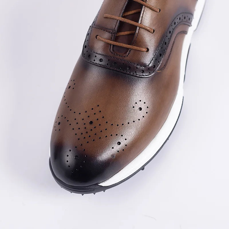 Brogue Homme Cuir Véritable Sculpté Bullock | Lacets Antidérapant 3 Coloris