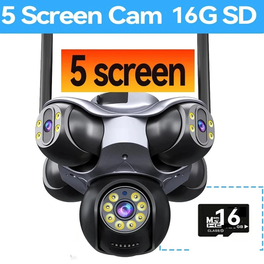 Caméra de Surveillance WiFi 20MP/25MP – 4 ou 5 Objectifs PTZ 360° Vision Nocturne – CLEVI Paris