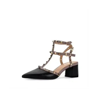 Escarpins Bride T-Strap Talon Carré 5,5cm Cuir Verni Femme – CLEVI Paris