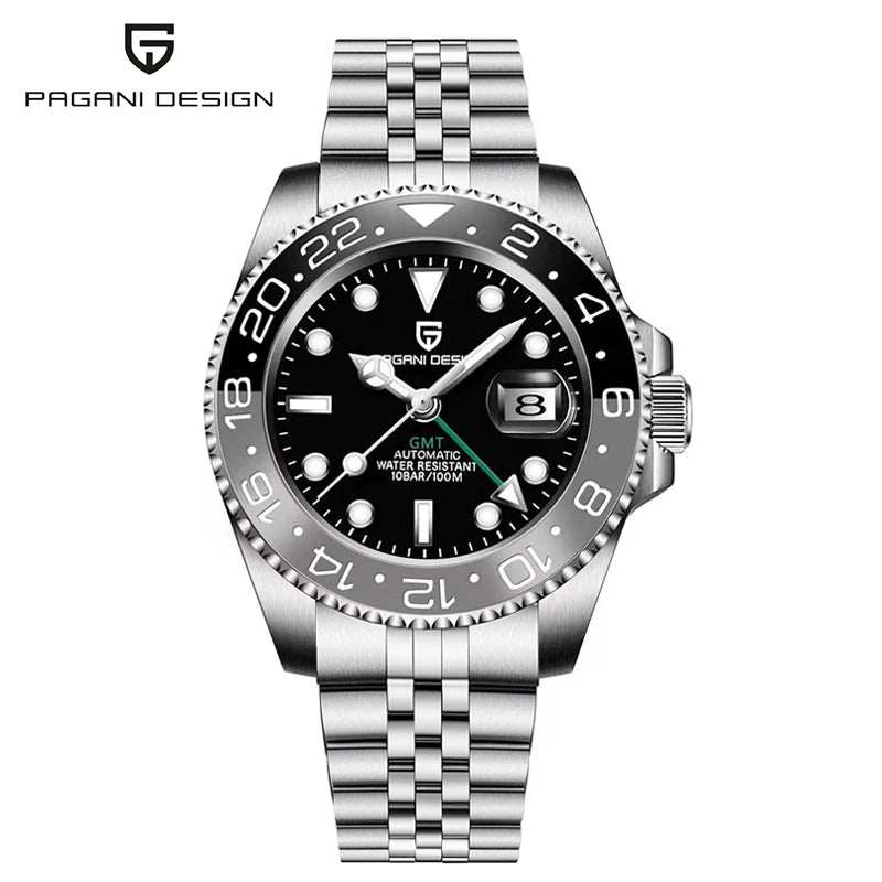 Montre GMT Automatique Homme Pagani Design PD-1662 Saphir Lunette Céramique 100m – CLEVI Paris
