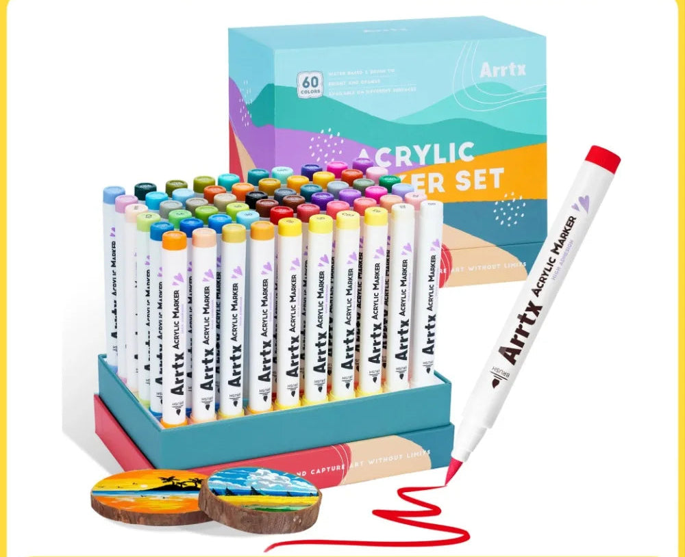 Marqueurs Acryliques Arrtx Pointe Pinceau – 30 à 90 Couleurs, Multi-Surfaces – CLEVI Paris