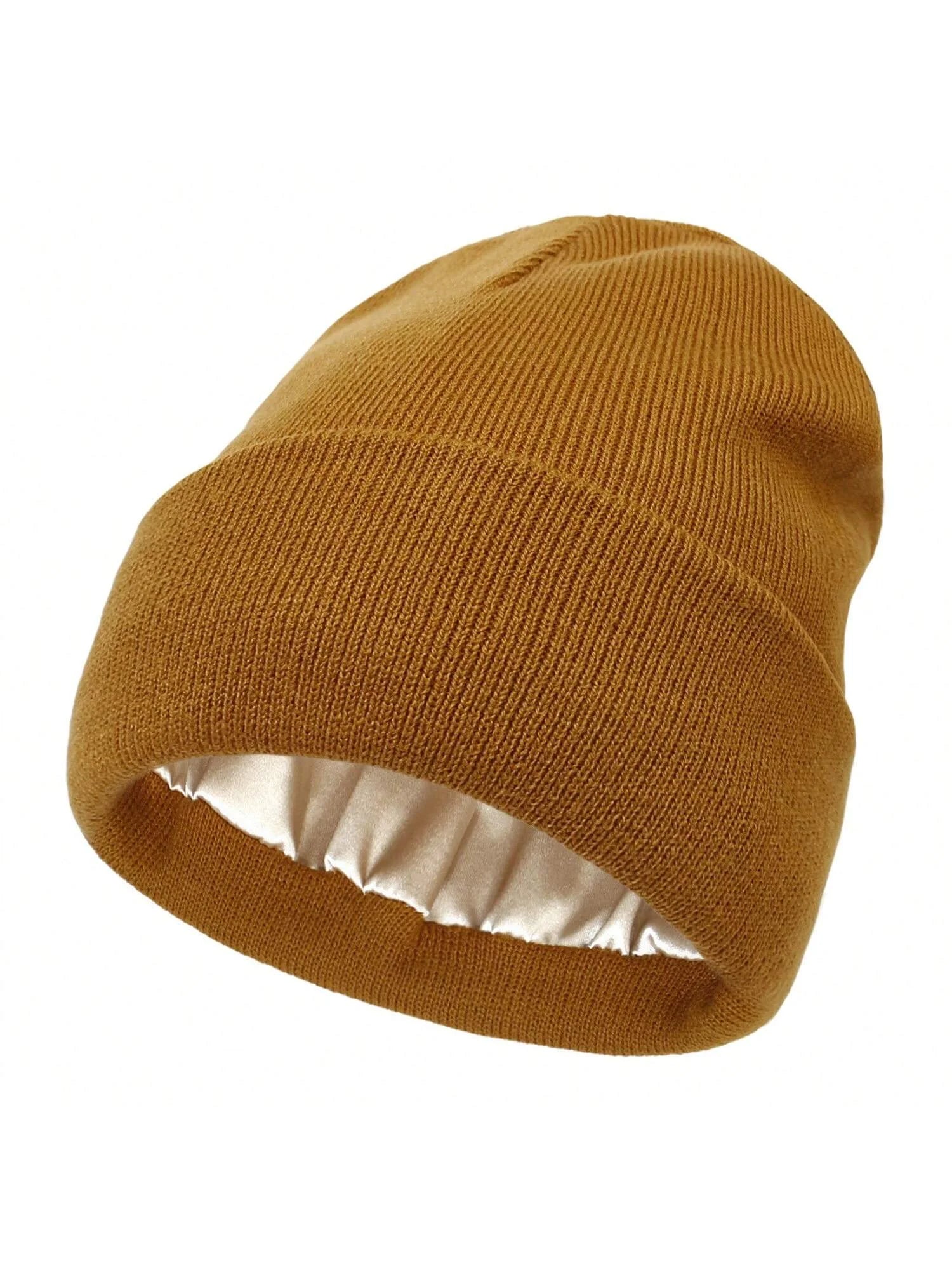 Bonnet Tricoté Doublé Satin Unisexe — CLEVI Paris