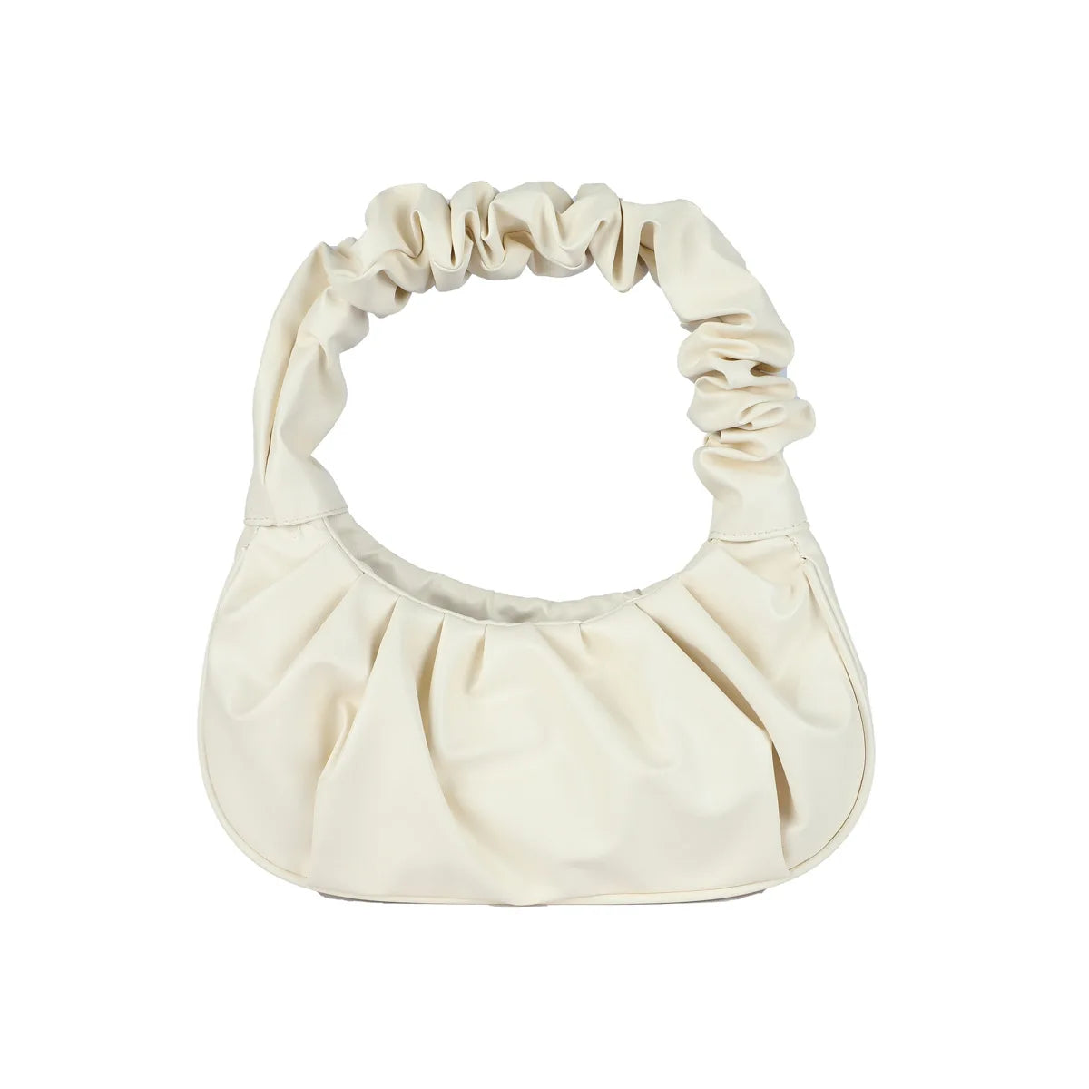 Sac Cloud Bag Plissé Femme en TPU — Hobo, Bandoulière, Noir & Blanc, 28x17x7cm | CLEVI Paris