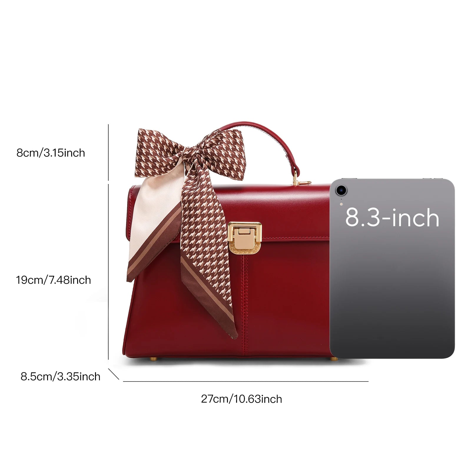 Sac à Main Femme Cuir Véritable avec Foulard Luxe Shoulder Bag 4 Coloris – CLEVI Paris