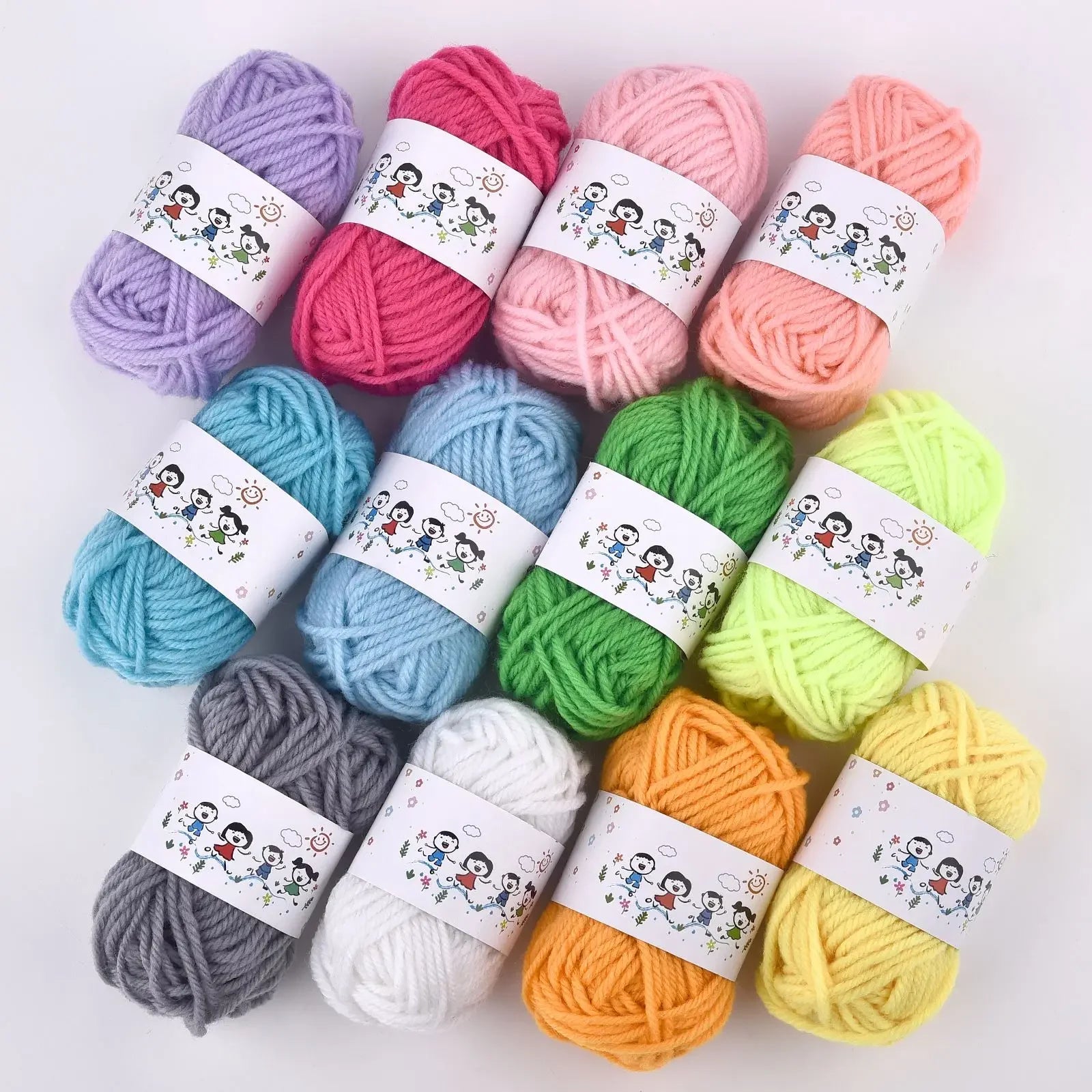 Set Fils Acryliques 12 Couleurs | Tricot, Crochet & Couture DIY, Pelotes 7g – CLEVI Paris