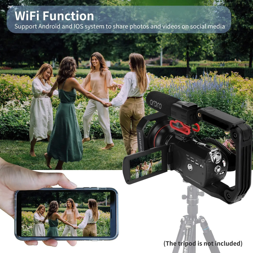Caméscope Ordro AC5 PLUS 4K Sony CMOS Zoom 12x WiFi Écran 3,1" Micro LED Kit Complet – CLEVI Paris