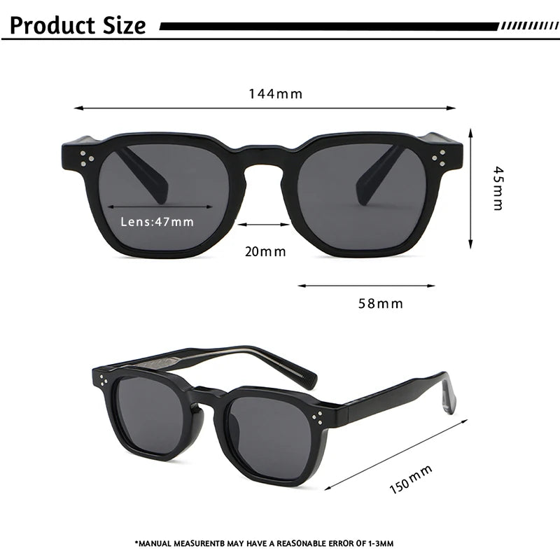 Lunettes de Soleil Caterside Style Punk Petit Cadre Carré UV400 Unisexe – CLEVI Paris