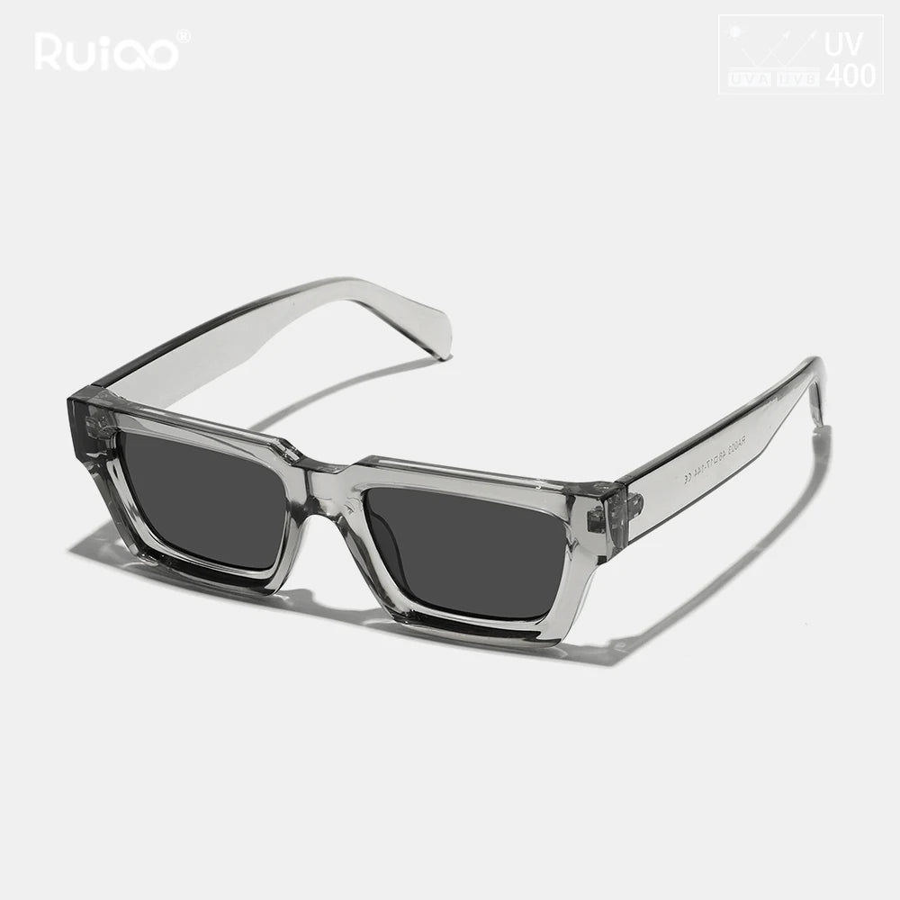 Lunettes de Soleil Rectangulaires Monture Épaisse Retro UV400 Unisexe – CLEVI Paris