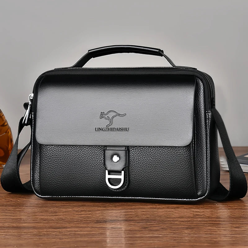 Sacoche Homme Cuir PU – Sac Bandoulière Réglable, Léger & Imperméable