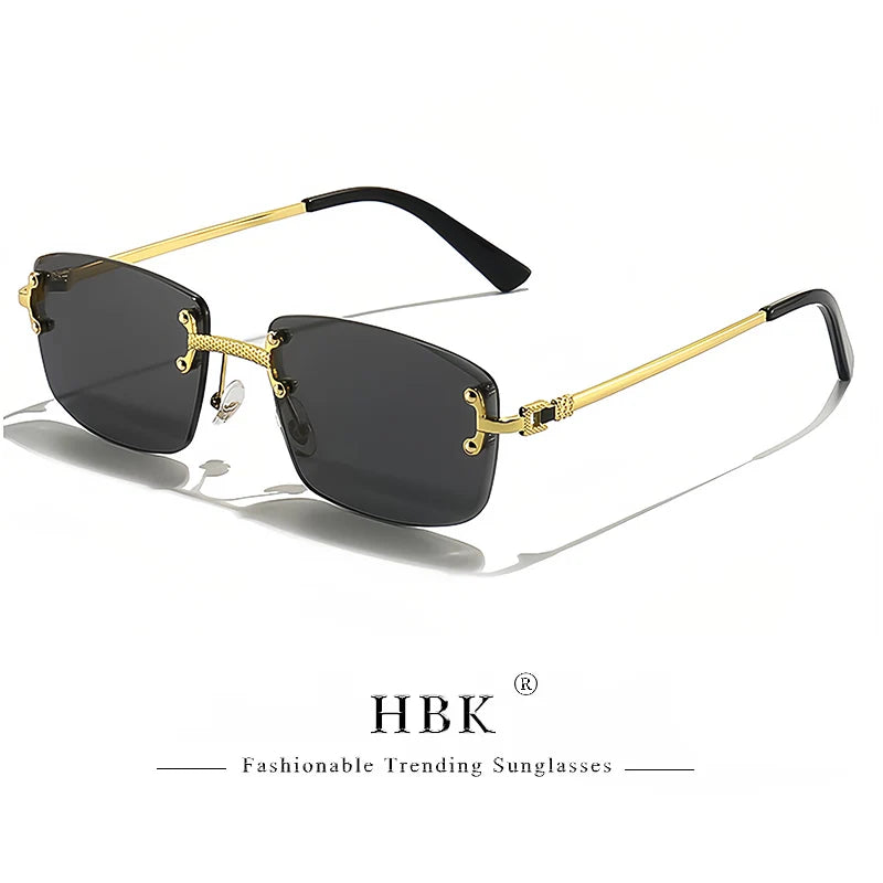 Lunettes de Soleil Carrées Sans Monture Femme HBK – Verres Dégradés UV400 – CLEVI Paris