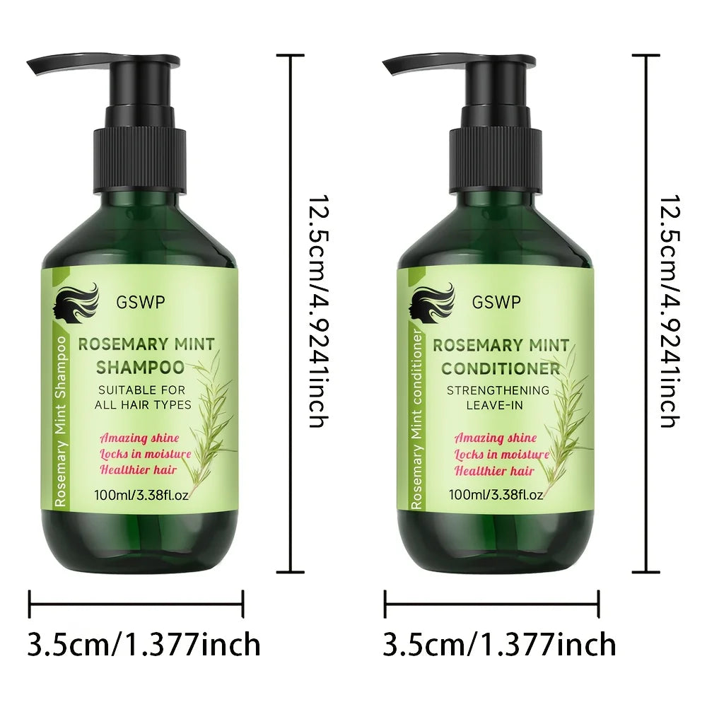 Set Shampooing & Après-Shampooing Romarin & Menthe Poivrée | Fortifiant & Hydratant 200ml – CLEVI Paris