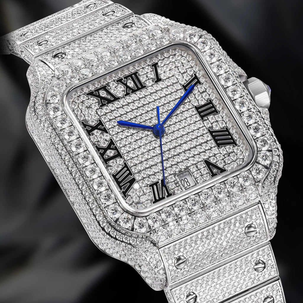Montre Unisexe PINDU PD6669 – Diamant Mozambique, Automatique 8215, Verre Saphir, Acier Inoxydable, Étanche 10 ATM – CLEVI Paris