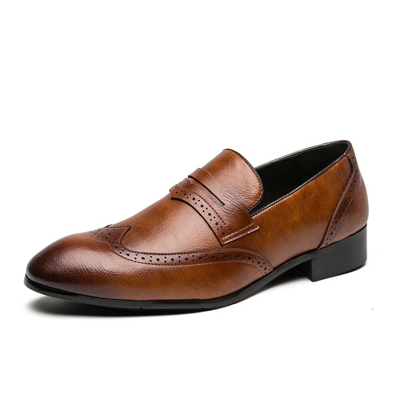 Mocassin Brogue Homme Cuir Véritable – Chaussure de Conduite Mariage Mode – CLEVI Paris