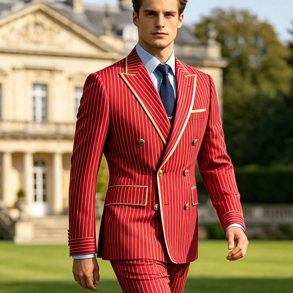 Blazer Croisé Homme Rayures Fines – CLEVI Paris