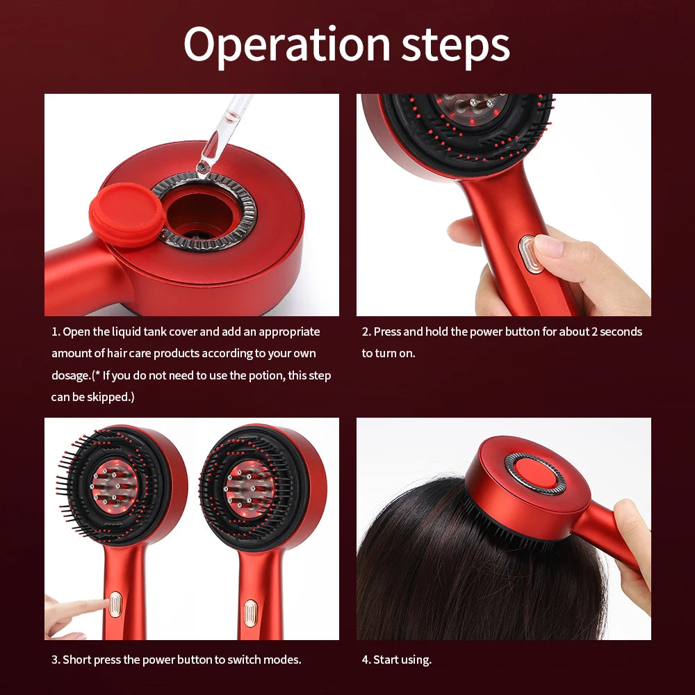 Peigne de Massage Vibrant – Thérapie Lumière Rouge Cheveux – CLEVI Paris