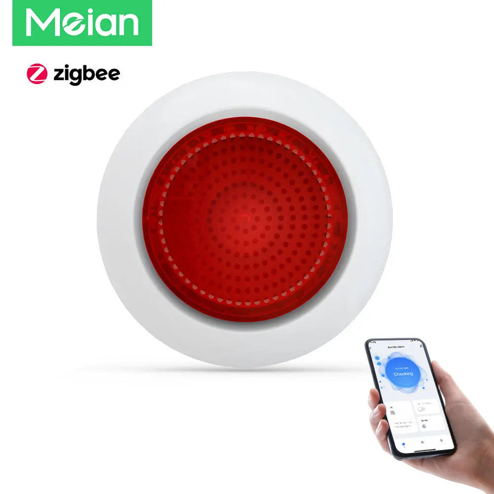 Sirène Alarme Intelligente Meian SR01 – Zigbee 3.0 Tuya, 100dB, Lumière, SmartLife, EU/AU