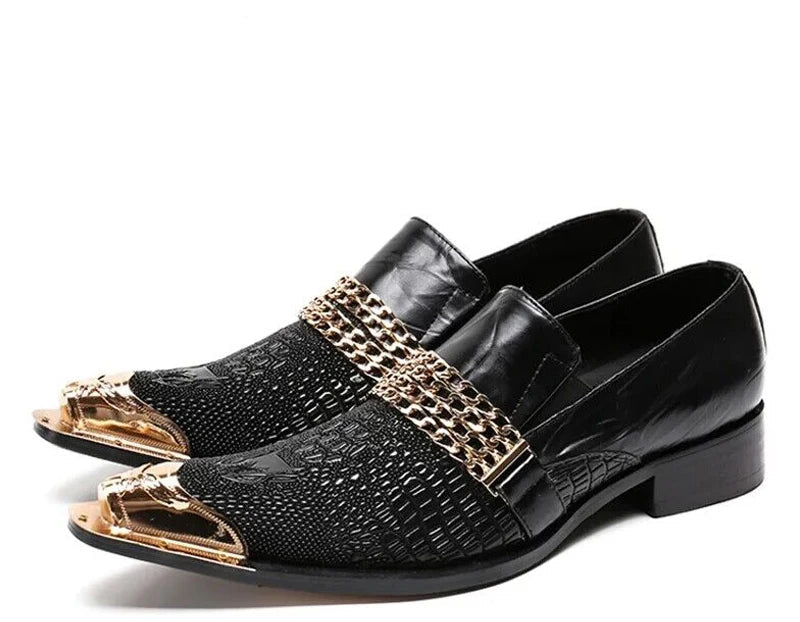 Chaussures Homme Croco Métal Chaîne – CLEVI Paris