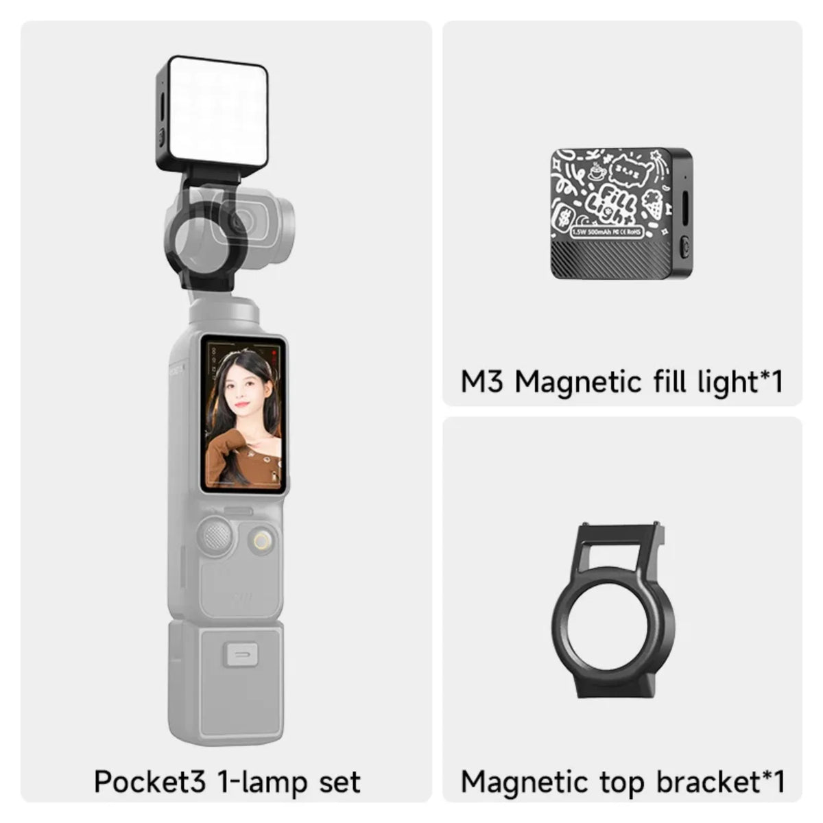 Lampe LED magnétique pour Osmo Pocket 3 – CLEVI Paris