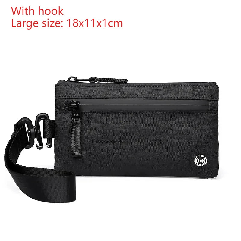 Porte-Cartes RFID Nylon Slim Homme — Mousqueton, Clip Ceinture ou Fermeture Éclair, Multi-Coloris | CLEVI Paris