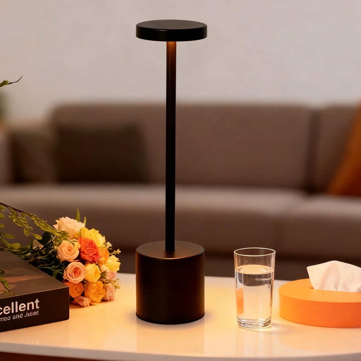 Lampe de Bureau LED d’Ambiance Tactile & Dimmable — USB Rechargeable, Blanc Chaud | CLEVI Paris
