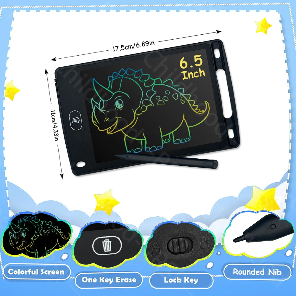 Ardoise LCD RSP 6,5" à 12" – Tablette Dessin & Écriture Enfants, Effaçable, Certifiée CE – CLEVI Paris