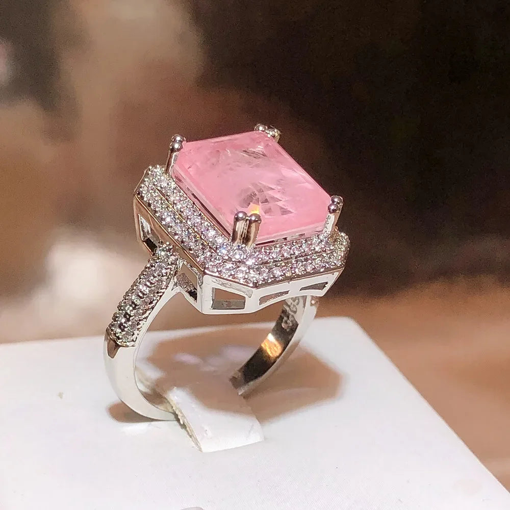 Bague Zircon Paraiba Rose Bleu Vert | Argent 925 – CLEVI Paris