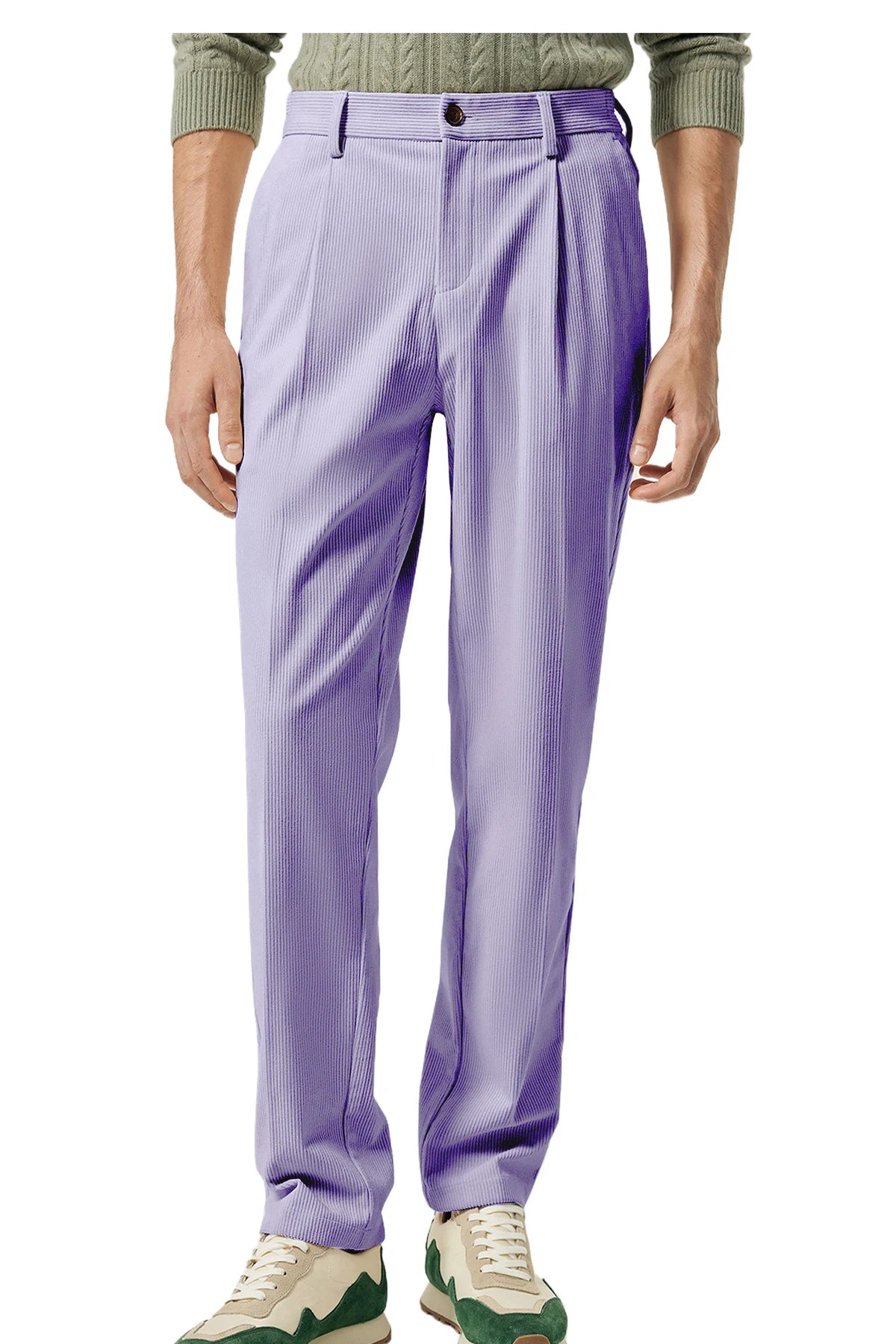 Pantalon homme en velours côtelé taille haute – CLEVI Paris