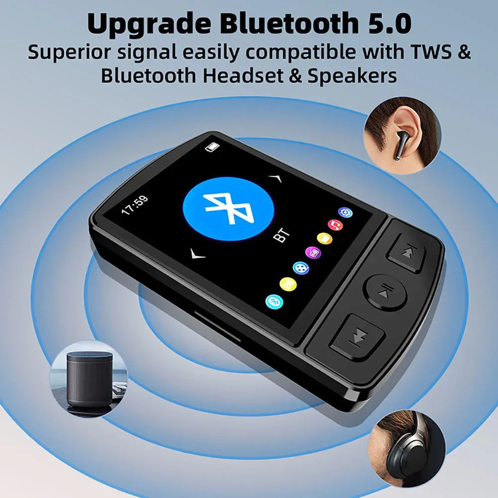 NVPONE Lecteur MP3 Sport Clip Bluetooth 5.0 HiFi Écran 1,8" FM Podomètre – CLEVI Paris