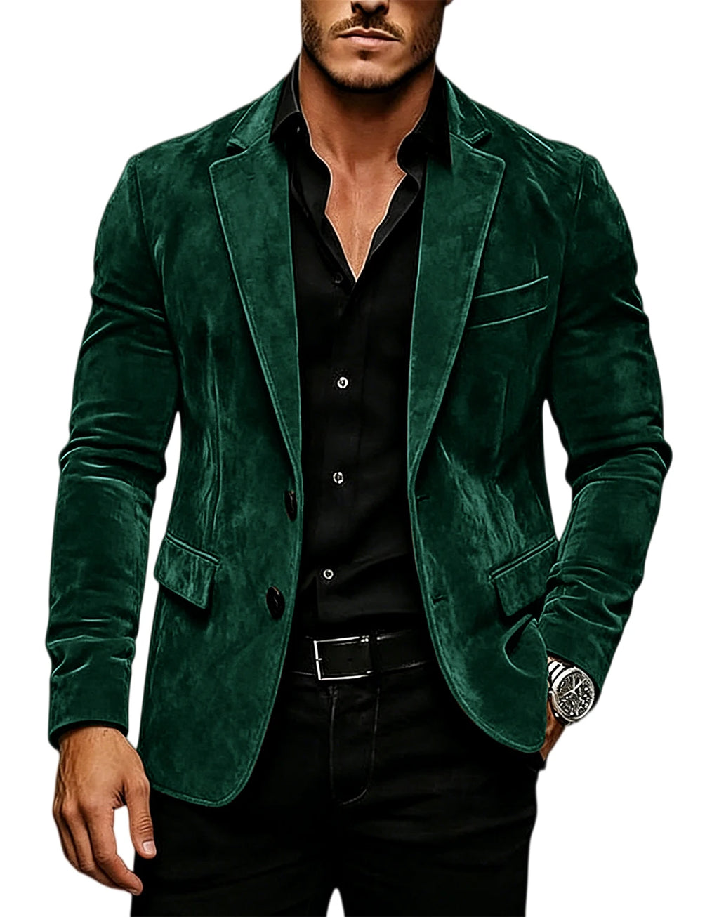 Blazer homme en velours effet suédé 2 boutons – CLEVI Paris