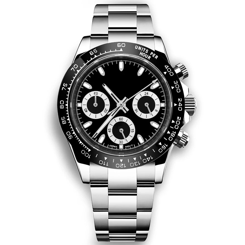 Corgeut Montre Quartz VK63 Homme Chronographe Complet 40mm Acier Sport 24h – CLEVI Paris
