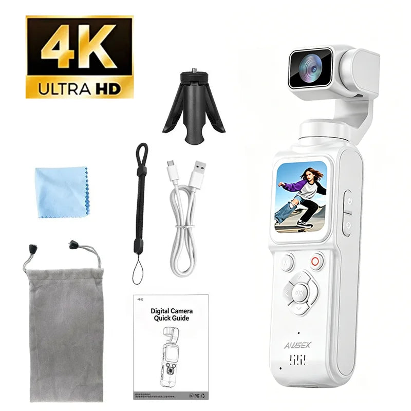 Action Cam 4K WiFi – Rotation 330°, Écran Tactile 1,72", Suivi de Visage, Vlog & Sport – CLEVI Paris
