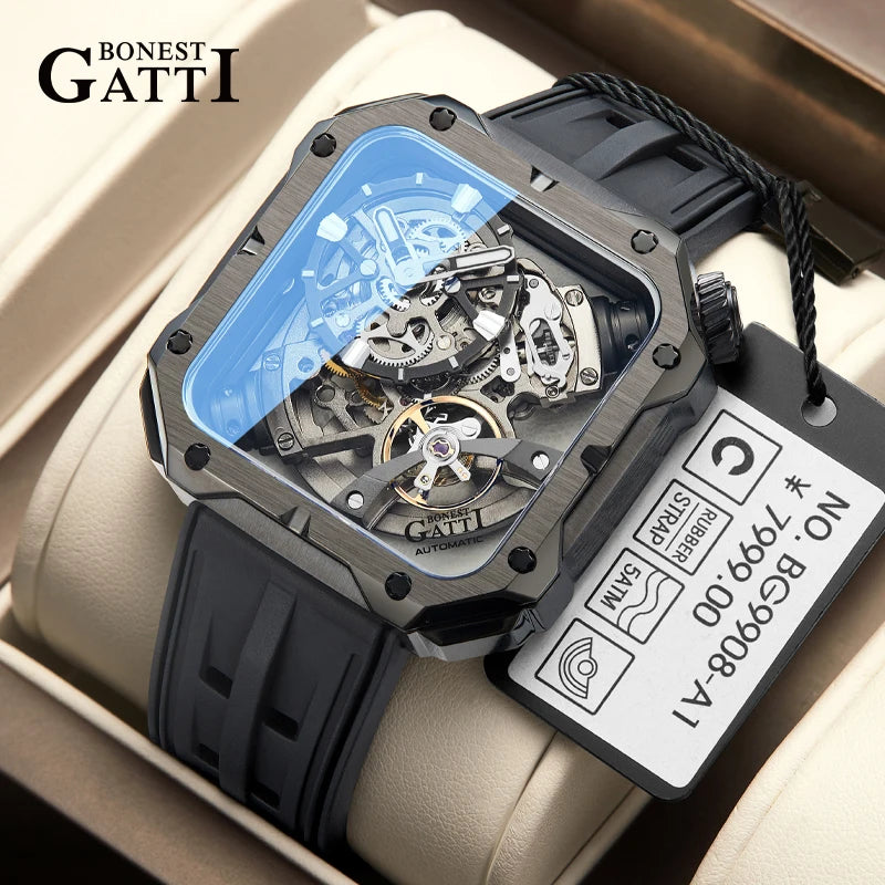 BONEST GATTI BG4001 – Montre Squelette Automatique Homme | Acier 316L & Verre Saphir