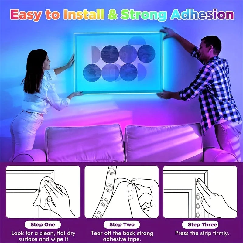 Ruban LED RGB 5050 USB — Rétroéclairage TV, Télécommande IR & APP, 1m à 40m | CLEVI Paris