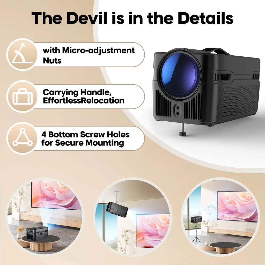 Magcubic HY450C Projecteur Ultra Courte Focale Android 14 1080P 8K 900 ANSI Autofocus WiFi 6 BT 5.4 – CLEVI Paris