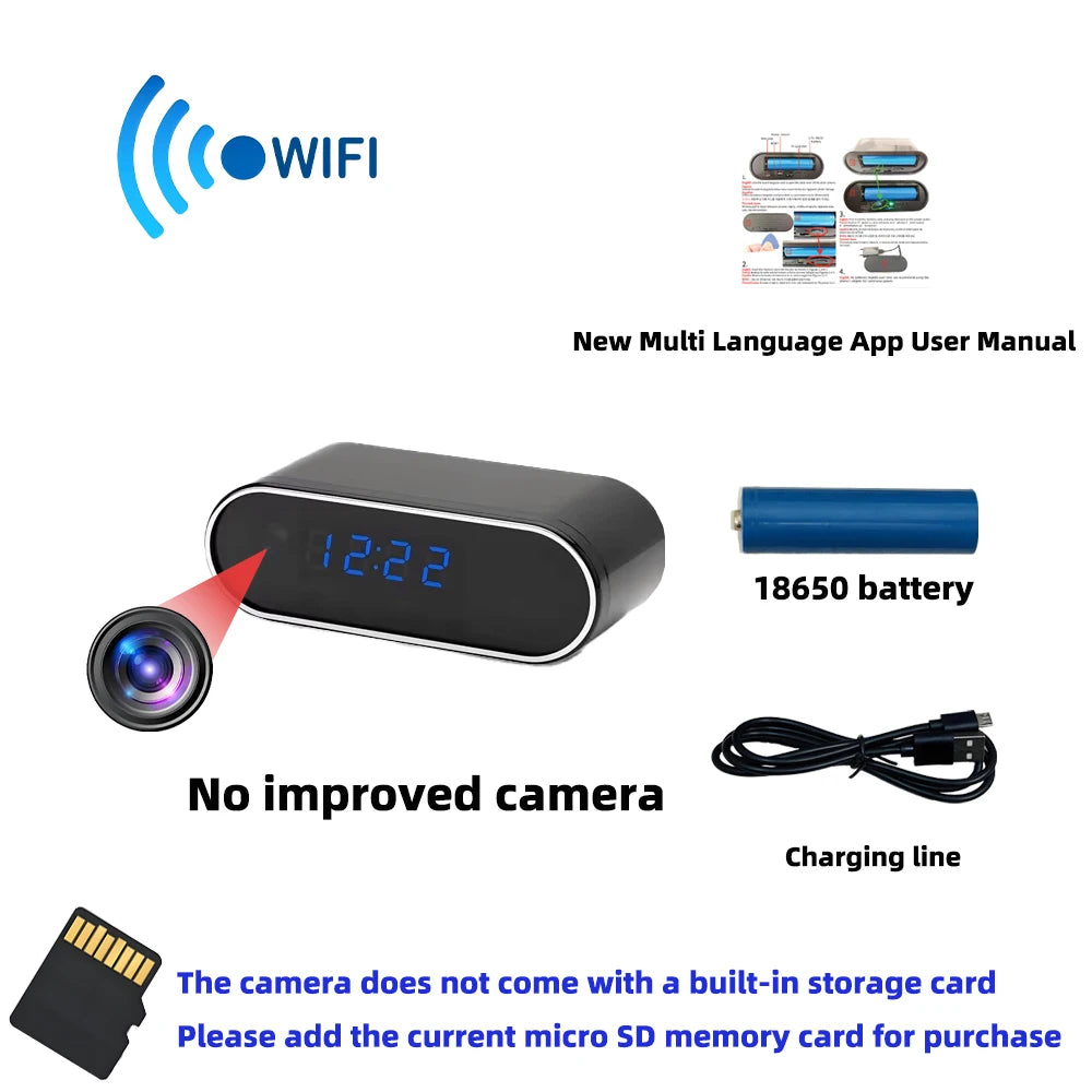 Mini Caméra WiFi 4K HD – Vision Nocturne 9 IR, Détection de Mouvement & Surveillance à Distance – CLEVI Paris