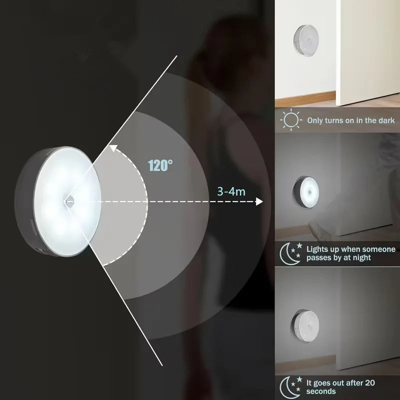 Veilleuse LED Détecteur de Mouvement Rechargeable Sans Fil — CLEVI Paris