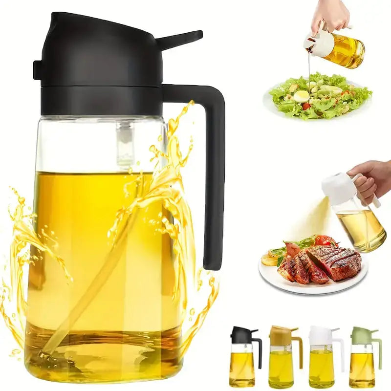Vaporisateur d'Huile 2-en-1 Cuisine 500ml | Spray & Verseur Plastique – CLEVI Paris