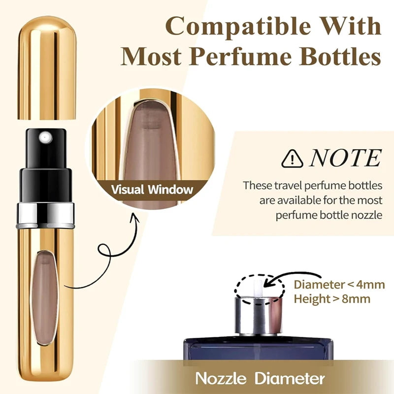 Flacon Atomiseur Parfum 5ml Rechargeable Portable — Lot de 1 ou 4 — CLEVI Paris