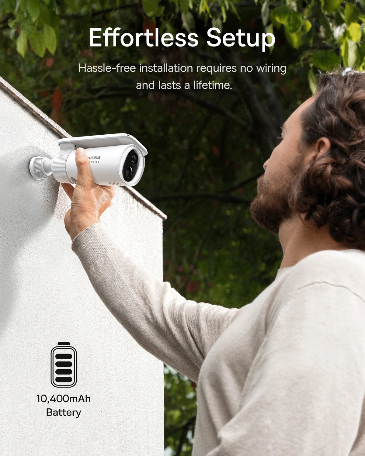 Caméra Solaire Extérieure Baseus S1 2K FOV 145° PTZ 360° IP67 8Go eMMC 180 Jours – CLEVI Paris
