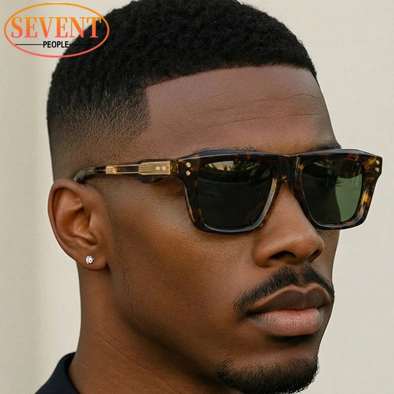 Lunettes de Soleil Steampunk Carrées Homme | UV400 Verres Dégradés & Polarisés | Conduite Vintage – CLEVI Paris