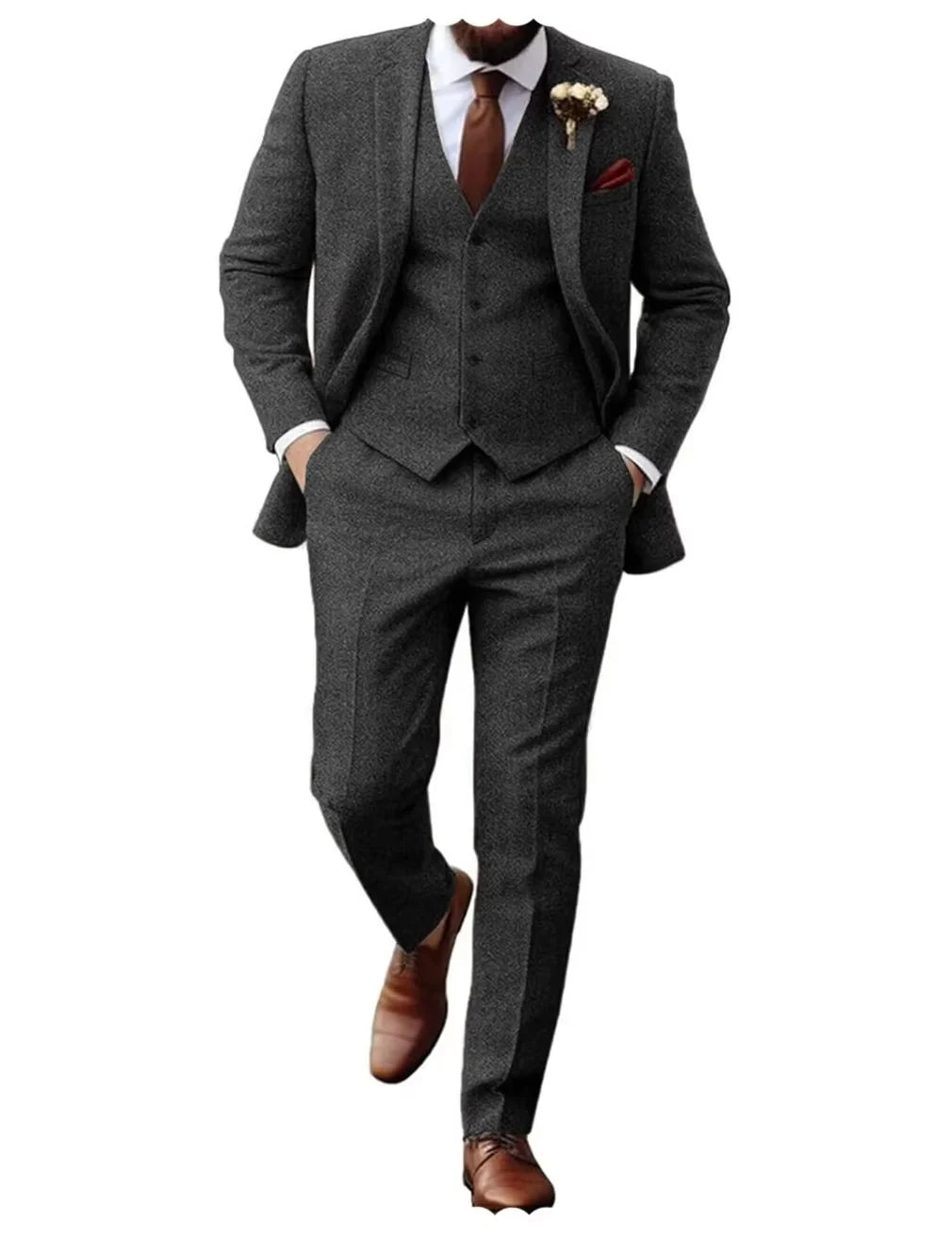 Costume homme 3 pièces à chevrons – CLEVI Paris