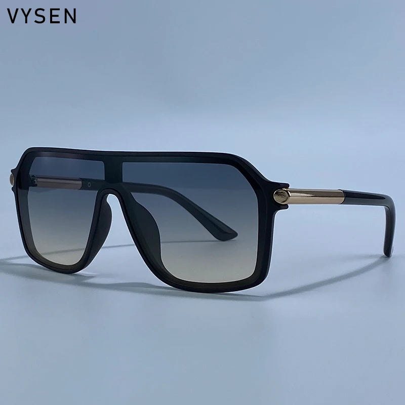 Lunettes de Soleil Steampunk Monobloc Bouclier Homme – Grande Monture Métal Sport UV400 – CLEVI Paris