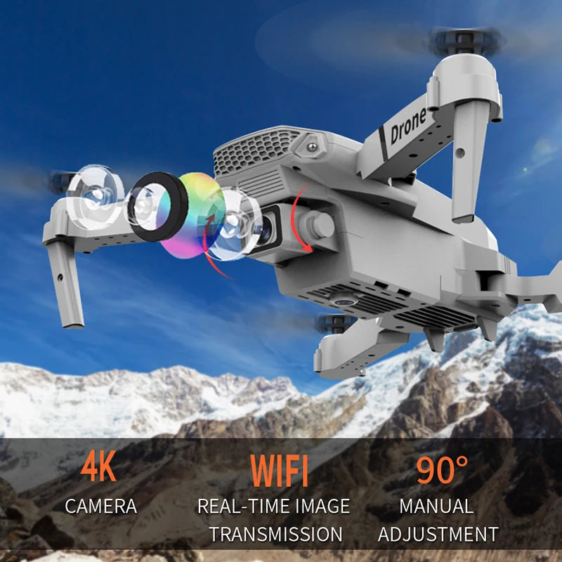 Mini Drone Pliable E88 PRO – FPV WiFi, Maintien d'Altitude, Mode Sans Tête & Vol en Trajectoire – CLEVI Paris
