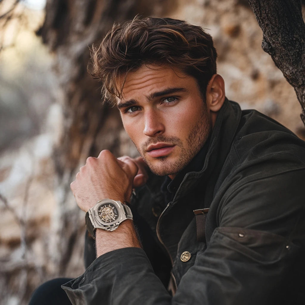 Montre Mécanique Homme LONGLUX 8057P – Squelette Automatique, Cuir & 7 Coloris
