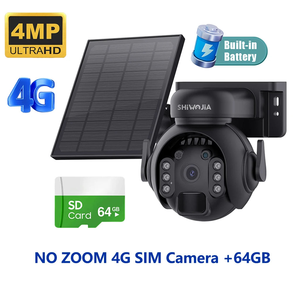 Caméra Solaire Extérieure 8MP 4K Double Objectif Zoom 12x 4G Wi-Fi PIR IP65 – CLEVI Paris
