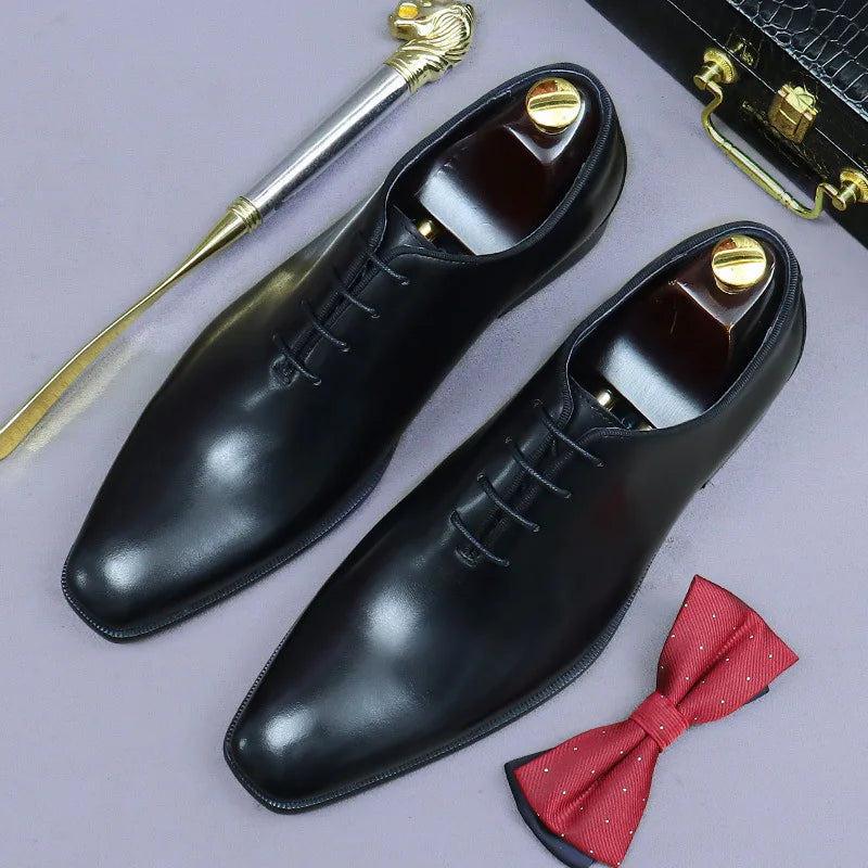 Oxford Whole Cut Homme Cuir de Vache Artisanal Respirant | Mariage & Formel EU 38-46